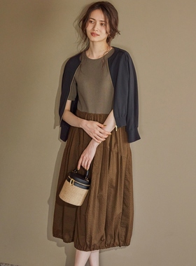 23区SLOW设计感棉纱波浪气球甜美连衣裙女ONWARD