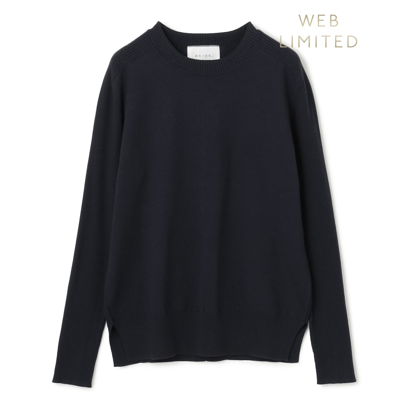 BEIGE，小众气质通勤可水洗WILLOW弹力罗纹圆领针织衫