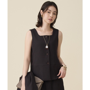 女士衬衫 仿亚麻无袖 ONWARD 优雅感可搭配套装 自由区气质时尚
