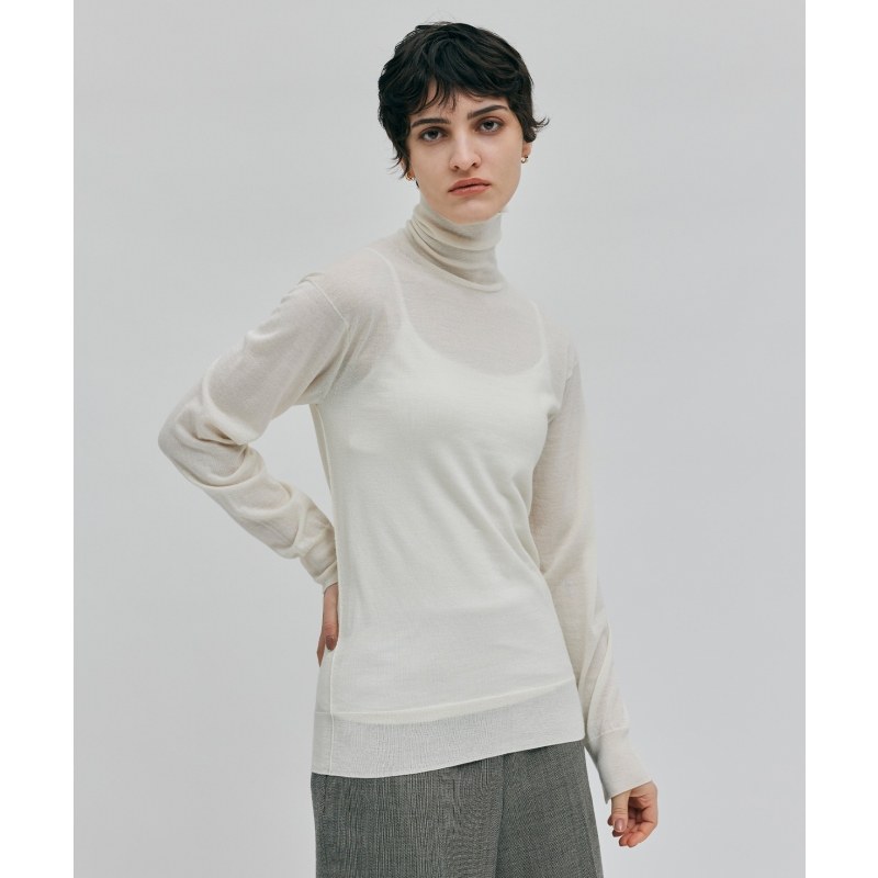 BEIGE,可洗RICARD羊绒高领针织衫女ONWARD秋冬新品