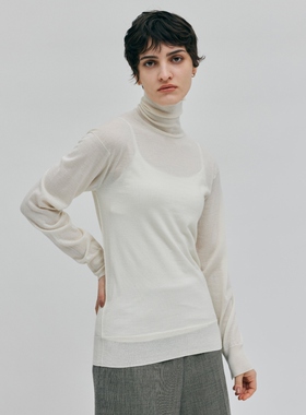 BEIGE，可洗RICARD羊绒高领针织衫女ONWARD秋冬新品