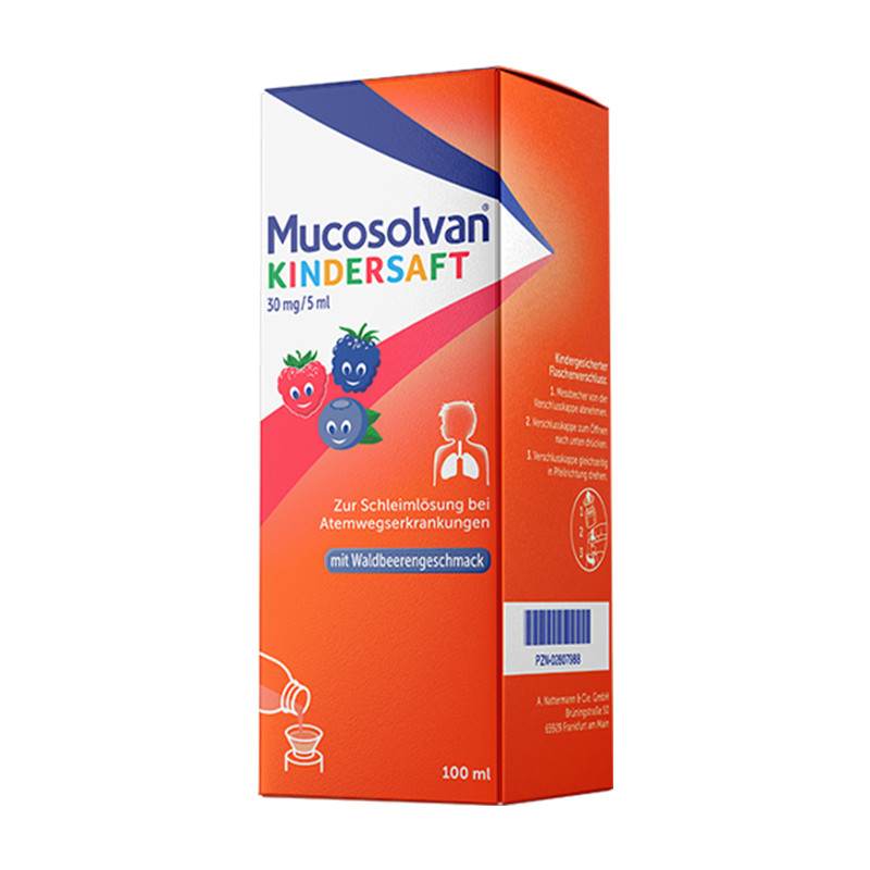 Mucosolvan沐舒坦原研氨溴索儿童成人止咳化痰糖浆100ml非小绿叶