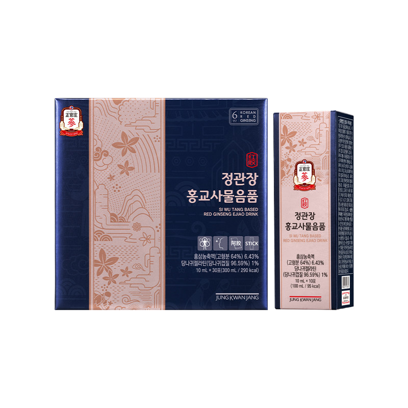 韩国正官庄红参阿胶四物汤植物饮品女性调理礼盒高丽参人参参饮