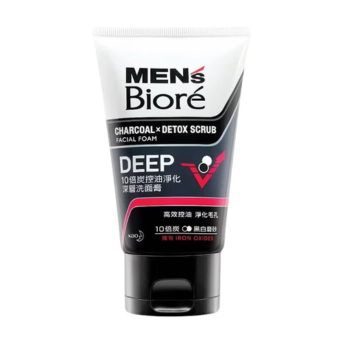 Biore/碧柔男士10倍炭控油净化深层洗面奶100g