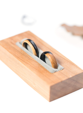 森系紫光檀木头礼物情侣对戒