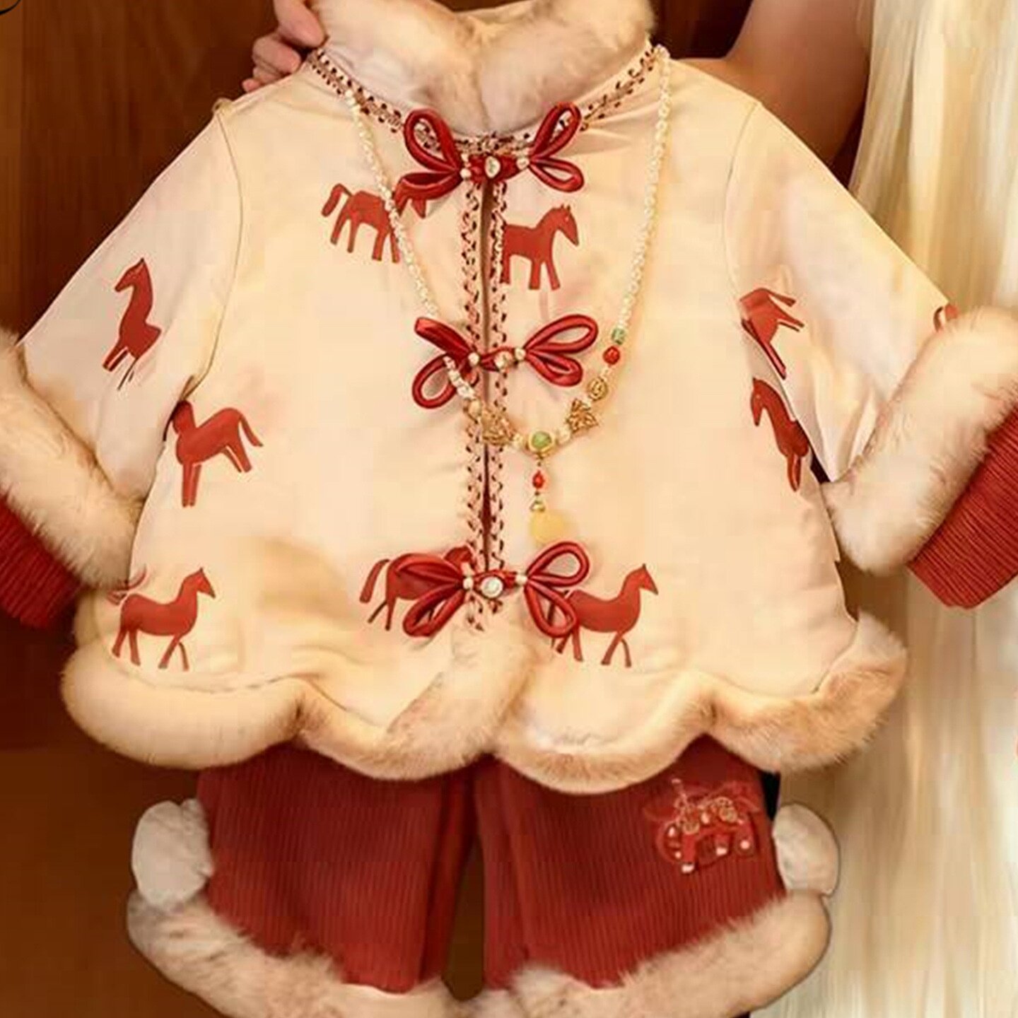 柠里女童拜年服两件套冬2026新款小童宝宝新年套装过年衣服洋气潮