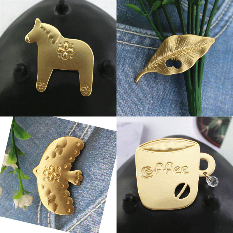 日系皆川明胸针合金电镀雾面金小马别针动物风格衣服配饰胸花女,饰品/流行首饰/时尚饰品新,胸针,淘宝优惠券,粉丝福利购,淘宝优惠卷