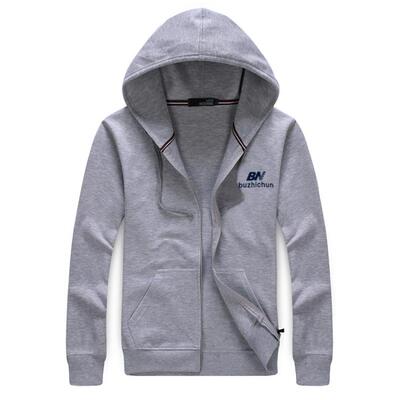 拉链加肥加大码休闲风连帽卫衣