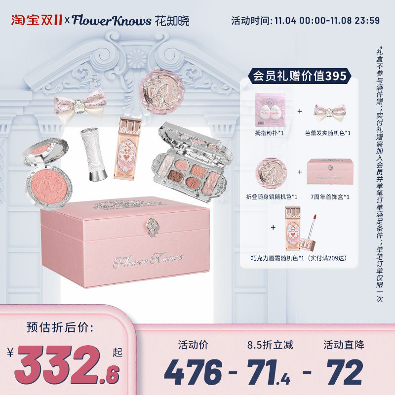 【双11大促】花知晓晓心意礼盒月光人鱼独角兽唇釉腮红套装送女友属于什么档次？