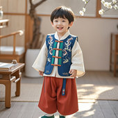 男宝古风古装 春装 男孩春季 新中式 男 男童汉服套装 国风唐装 2026新款