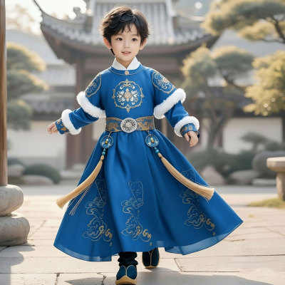 男童汉服冬装新中式国风拜年服