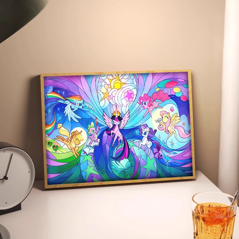 小马宝利灯光画独角兽宝莉小夜灯卧室动漫手办发光氛围灯送朋友礼