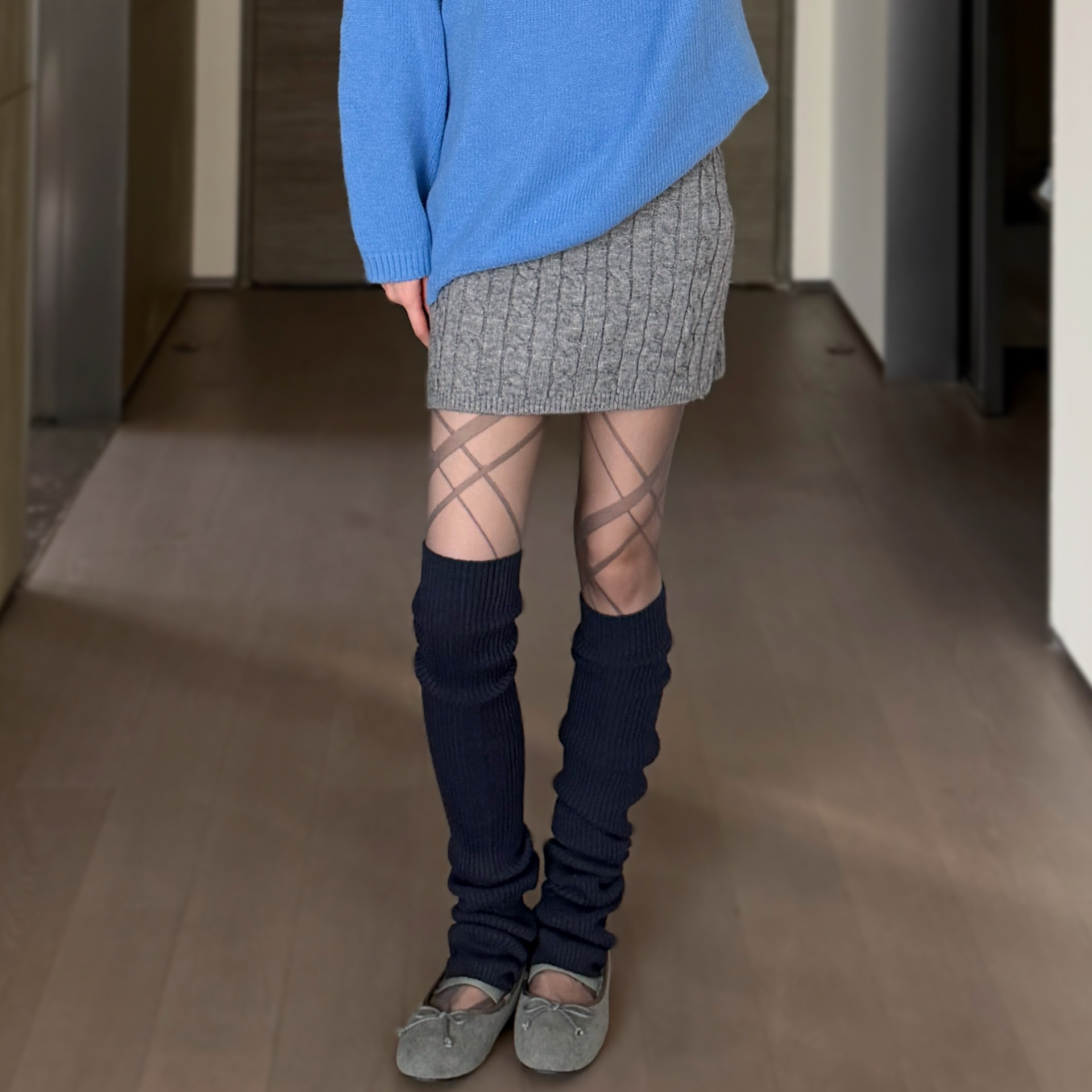 气质海军蓝藏青色针织长筒袜腿套韩系慵懒感秋冬过膝踩脚堆堆袜套,女士内衣/男士内衣/家居服,长筒袜,淘宝优惠券,粉丝福利购,淘宝优惠卷