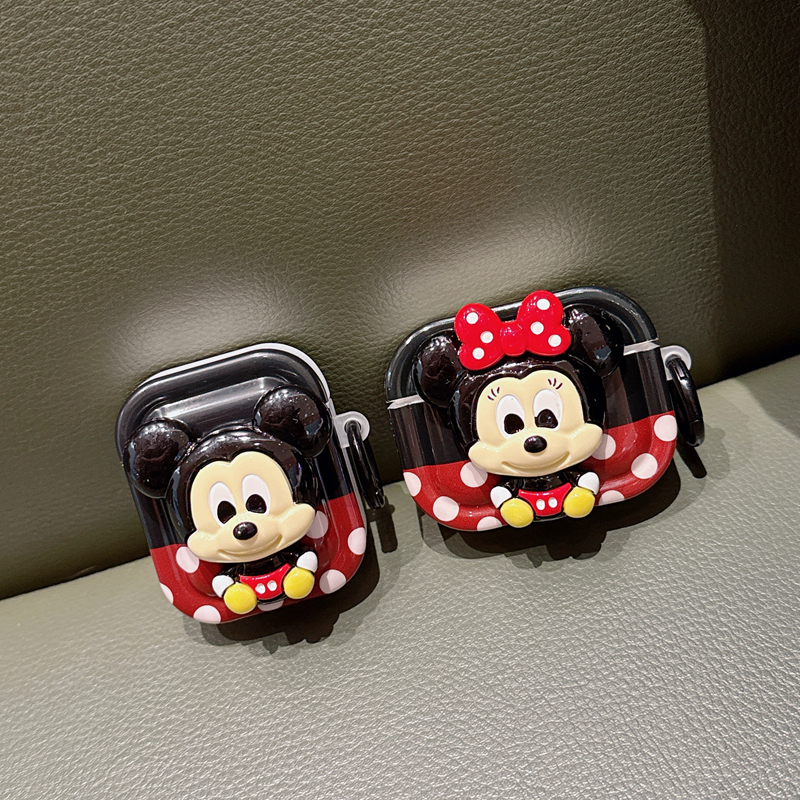 简约可爱卡通立体米奇米妮适用于苹果Airpods2代耳机保护套蓝牙耳机套4代新款不撞款防摔女生airpods3代PRO潮