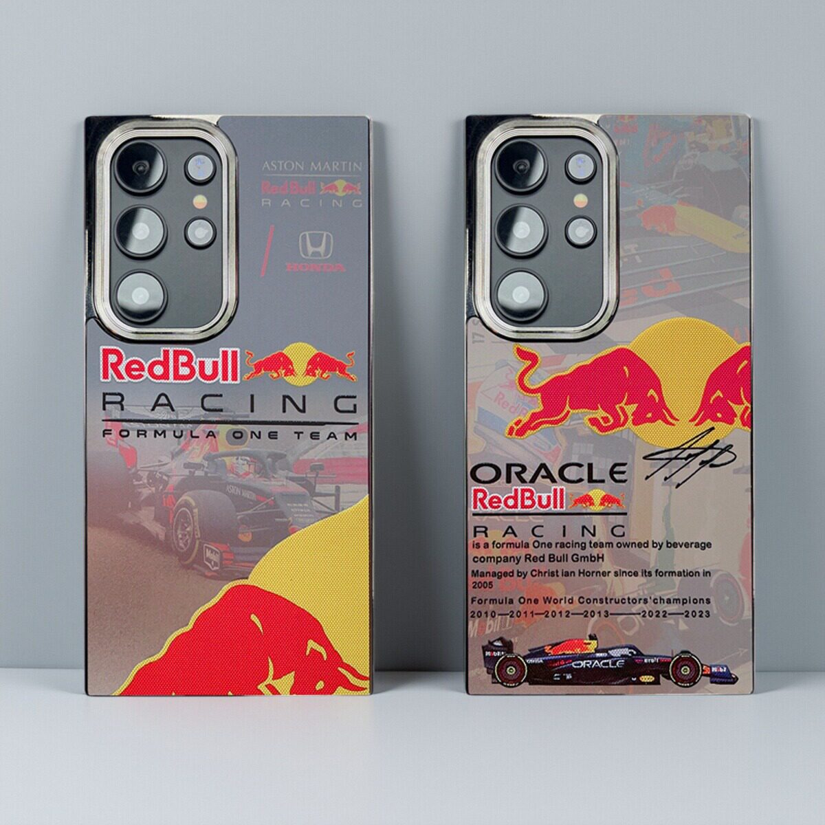 潮牌简约红色车队适用于三星S25ultra方形直角边碳纤维纹手机壳新款保护套全包防摔S23/24高级感男女款牛车队