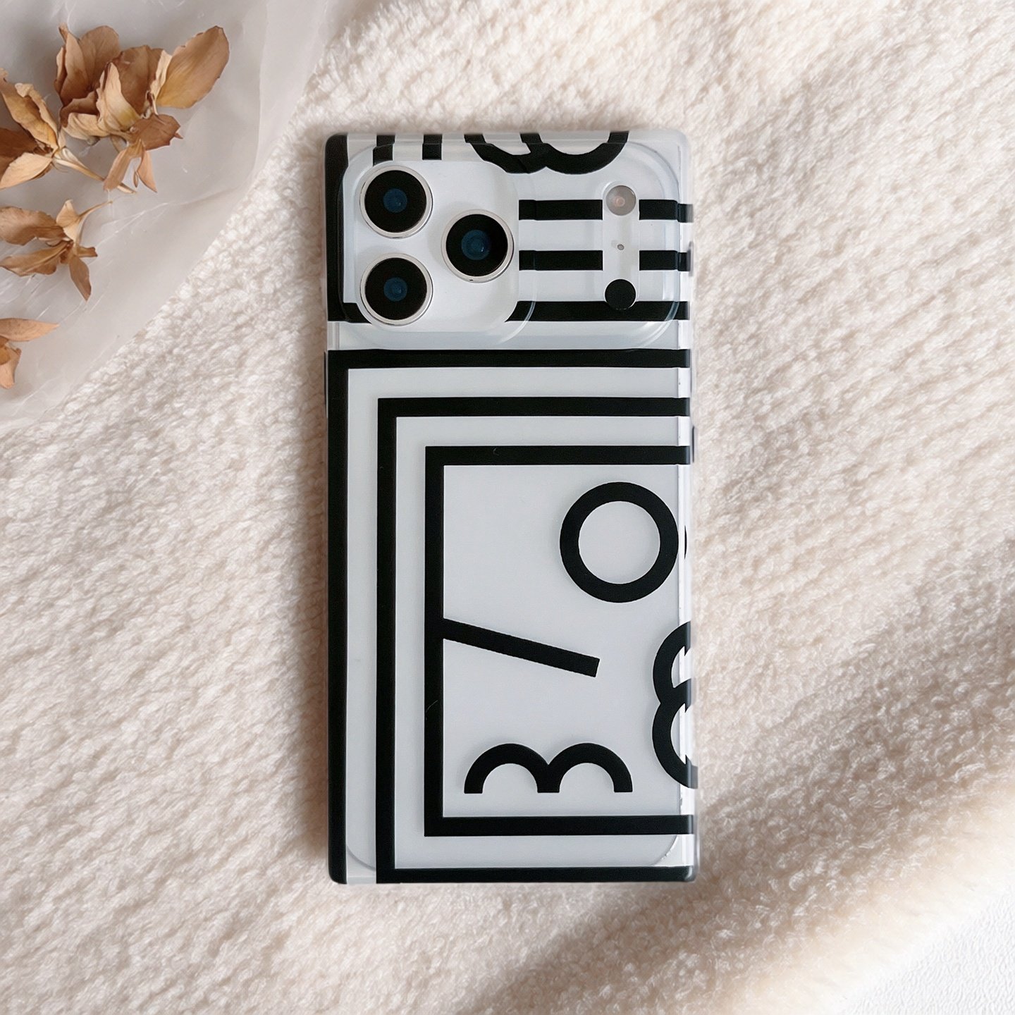 几何线条适用苹果方形直角边手机壳iPhone17promax新款保护套创意个性简约黑白16/15/14/13几何图案全包软壳