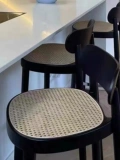 Стул с твердым древесином Bar Simple Modern Bar Homevatan Battan Bar Stool Nordic Backrest Bar Stool Mik