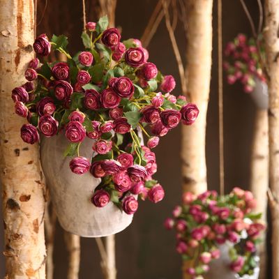 【高端】小洋牡丹仿真花假花绢花摆件藏着客厅3头小露莲仿真花