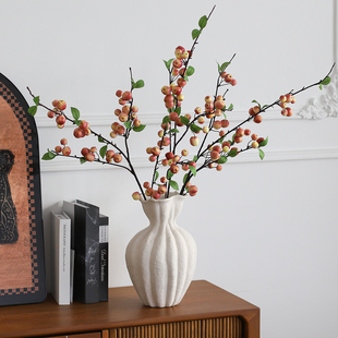 新款秋色小苹果仿真果实仿真苹果树枝摆件道具家居玄关仿真花摆设