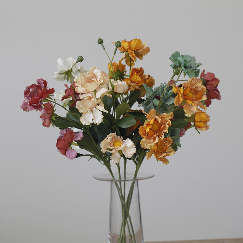 美式复古秋色菊花仿真花假花野菊花客厅餐厅摆件装饰品插花绢花