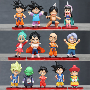 小版七龙珠幼年孙悟空琪琪贝吉塔特兰克斯手办盲盒蛋糕桌面摆件