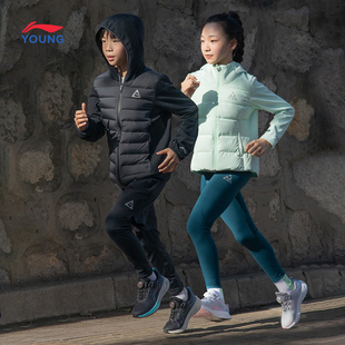 李宁假两件篮球裤运动裤男童装中大童学生新款春秋款春季春装长裤