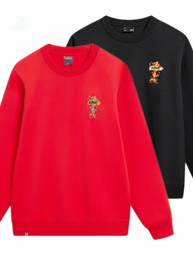 李宁日进斗金卫衣男款2024龙年新款本命年套头红色衣服AWDU051XX