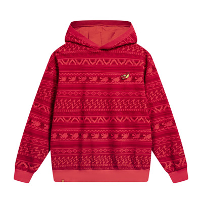 李宁日进斗金系列 男女同款灯芯绒宽松长袖连帽套头衫卫衣AAEU001