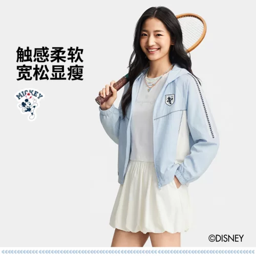 李宁2026新款米奇联名系列女子冰感舒适宽松运动风衣AFDW900