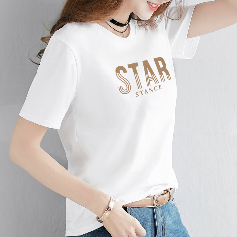 白色t恤女夏季2024年新款纯棉短袖女装体桖薄款半袖宽松上衣ins潮