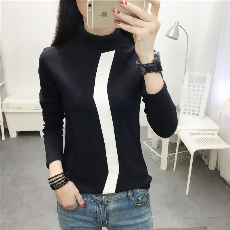 长袖t恤女纯棉高领加厚（实物实拍）（ 95棉 5氨纶）