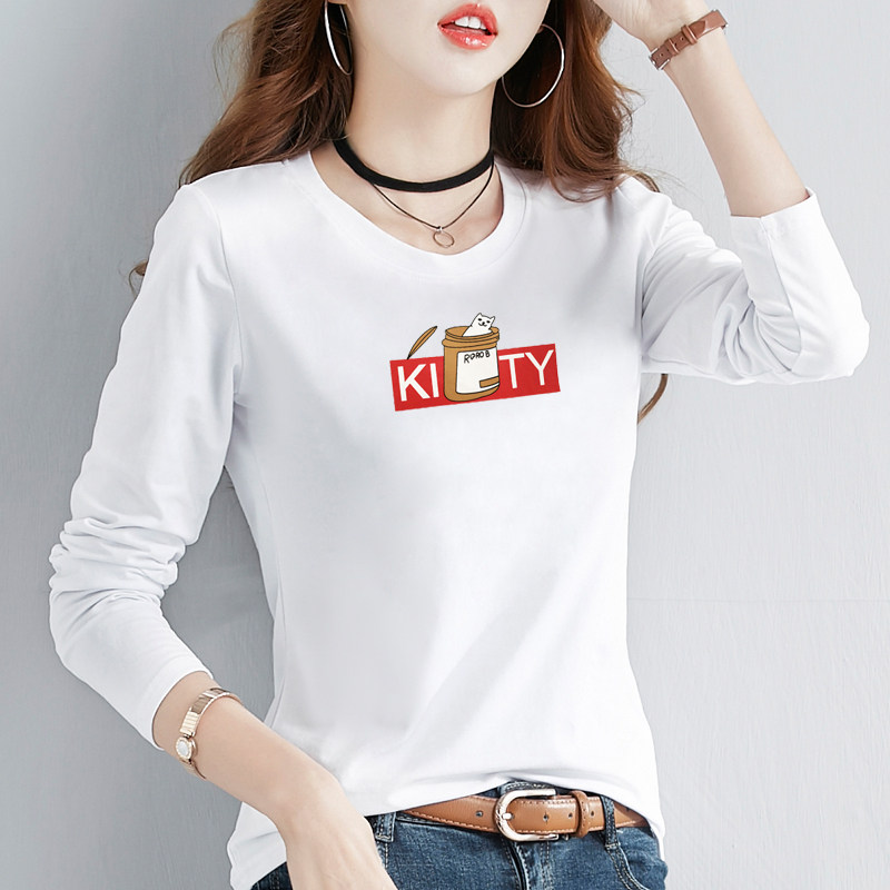 长袖t恤女纯棉修身学生韩版百搭2019新款春装上衣韩国内搭打底衫