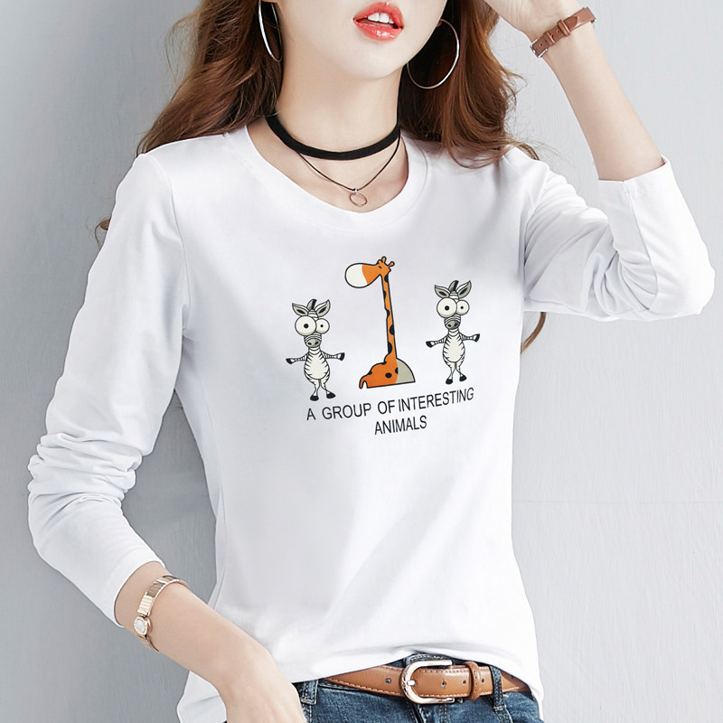 长袖t恤女纯棉修身韩版百搭2025新款秋装白色内搭打底衫上衣小衫