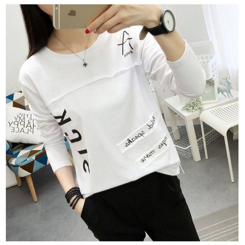 长袖t恤女2025秋冬装新款韩版宽松大码百搭短袖学生女上衣打底衫
