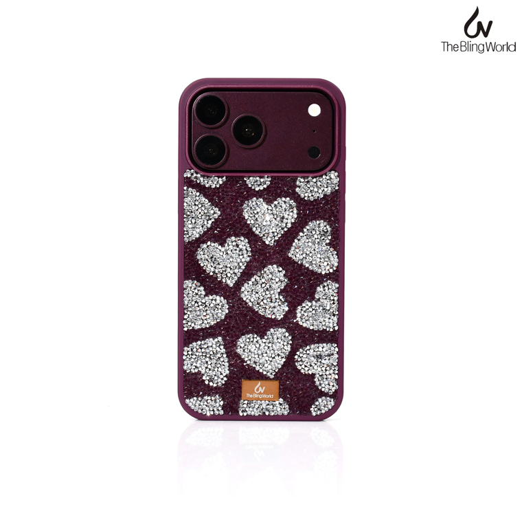 Gem Encrusted Hearts Glitter iPhone Case