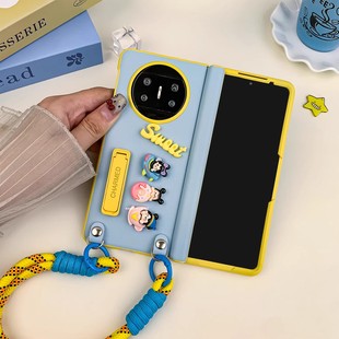 华为matex6折叠手机壳新款原创vivoxfold5防摔保护oppofindn5壳拼色系列卡通可爱米老鼠支架超薄