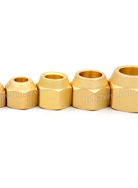 加厚铜钠子空调铜管对丝接头铜螺帽喇叭进出口1/2,3/8,1/4,5/