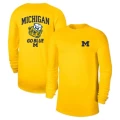 Michigan Bear Head Back Print Quick-Dry Long Sleeve T-Shirt - Yellow