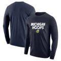 Michigan Hoops Quick-Drying Long Sleeves Navy Blue
