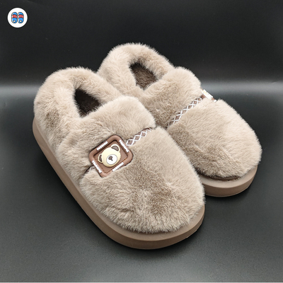 男款卡通加厚超暖厚底毛绒包跟棉拖鞋秋冬室内居家保暖防滑懒人鞋