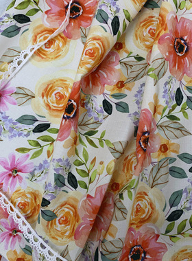 【C-3752】印花布料 薄款纯棉材质 服装缝纫面料 宽度142厘米