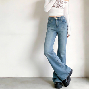 高腰弹力不贴腿微喇牛仔裤女2026年新款春夏微宽松巨好看喇叭裤子