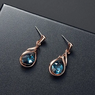 饰品WISH新娘爆款 电镀水晶中东项链合金首饰新娘套装 耳环 爆款 套装