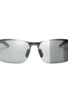 男士偏光骑行眼镜墨镜偏光太阳镜钓鱼铝镁户外弹簧腿变色墨镜