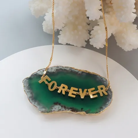 永恒耳坠钛钢项链marka18k金饰品英文字母套装欧美夸张ins饰品