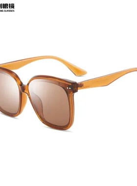 女男女GM韩版太阳眼镜防辐新款显瘦镀墨镜大脸夏2024紫外线绿膜潮