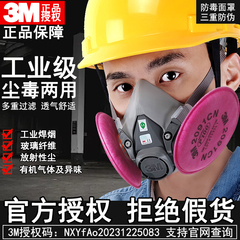 3M 6200防毒防尘面具面罩防有机气体甲醛化工喷漆农药煤矿专用