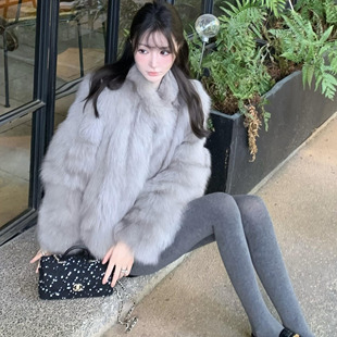 高级感仿狐狸毛环保皮草女2025新款秋冬巨好看皮毛一体厚毛毛外套