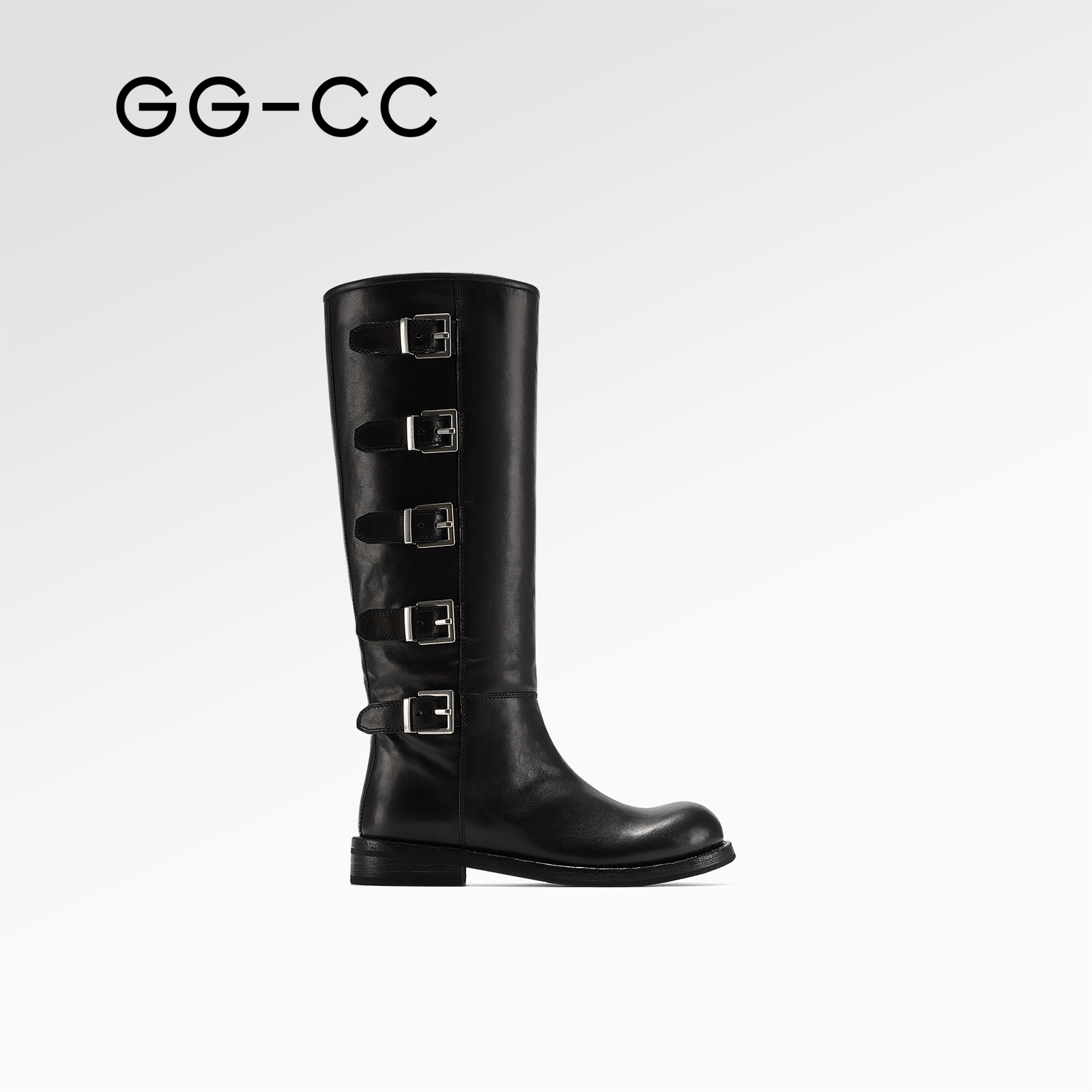 GGCC皮带扣饰骑士靴高筒靴