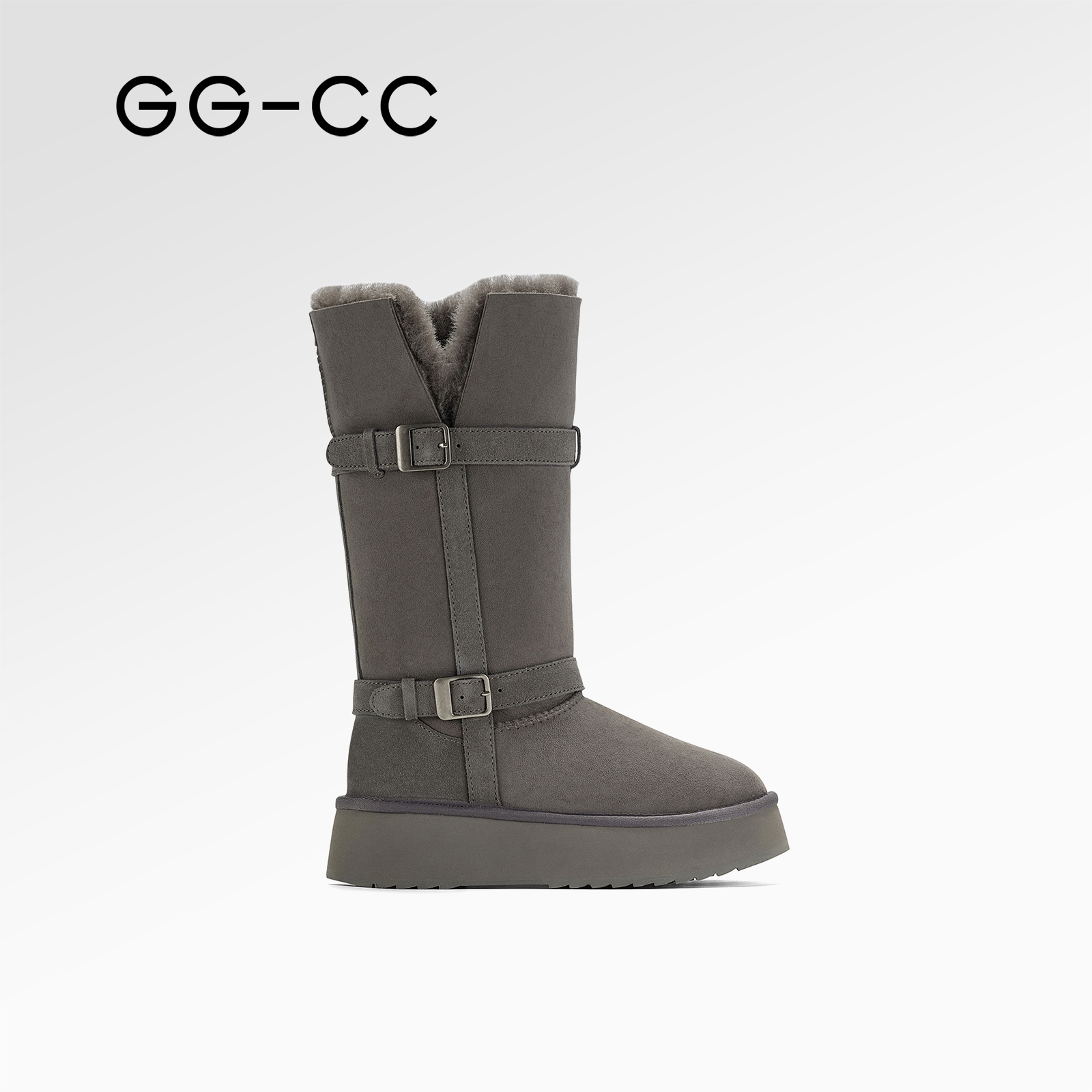 GGCC美式复古毛毛高筒雪地靴